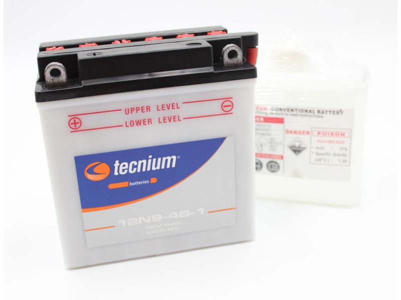 Batterie TECNIUM conventionnelle avec pack acide - 12N9-4B-1