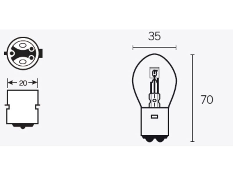 Ampoule TECNIUM B35 12V 35/35W - x10