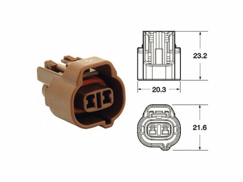 Connectique femelle série 090 SMTO BIHR type origine 2 voies marron - 5 pcs