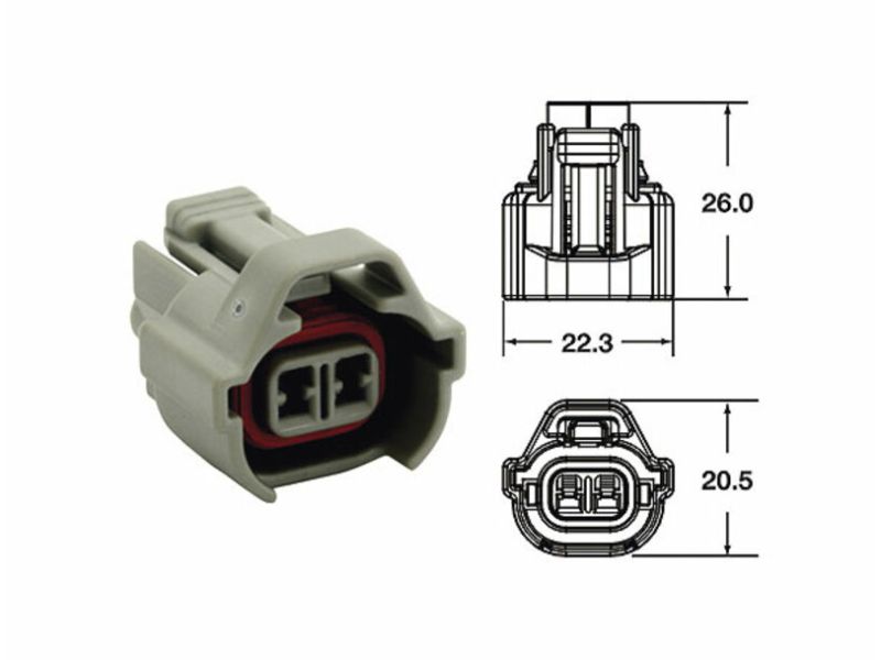 Connectique femelle série 090 SMTO BIHR type origine 2 voies gris - 5 pcs