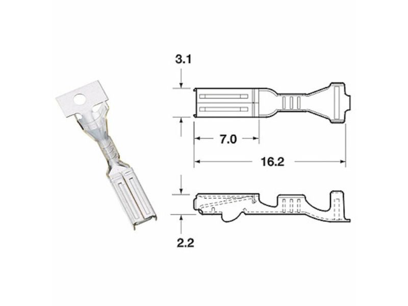 Cosse femelle série 090 FRKW BIHR Ø0,5mm²/0,85mm²