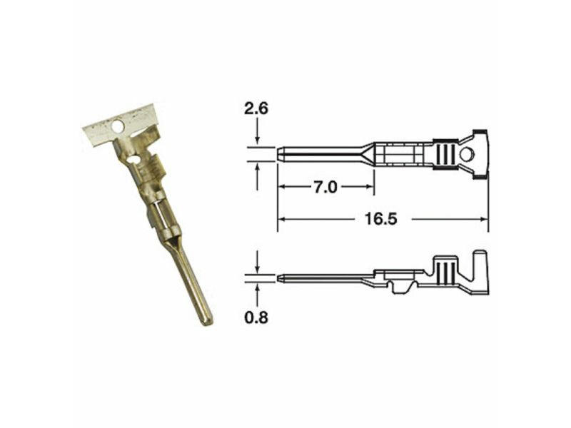 Cosse mâle générique BIHR Ø0,85mm²/1,25mm²