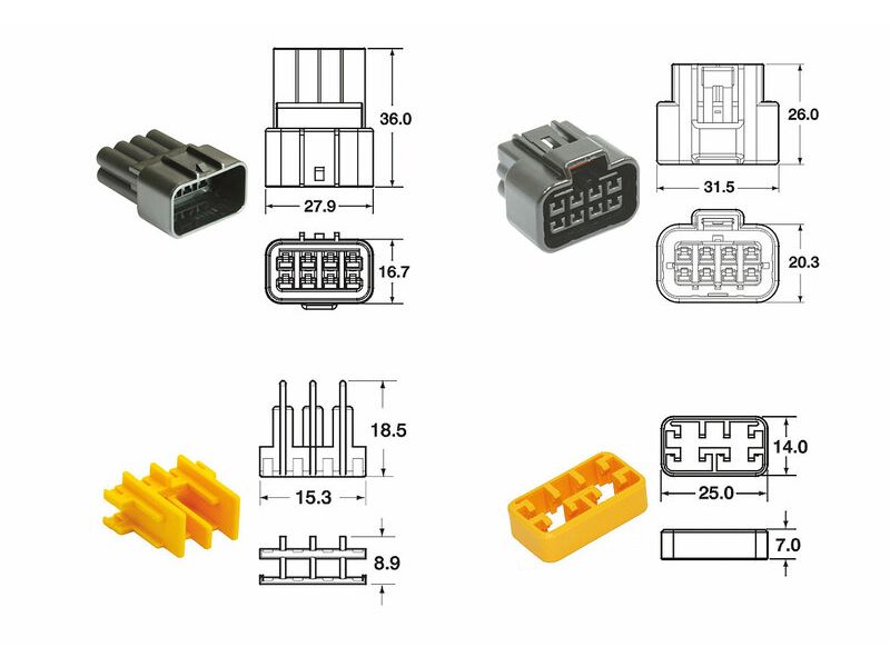 Jeu de connectiques 8 voies Série 090 FRKW BIHR type origine - 5 jeux complets