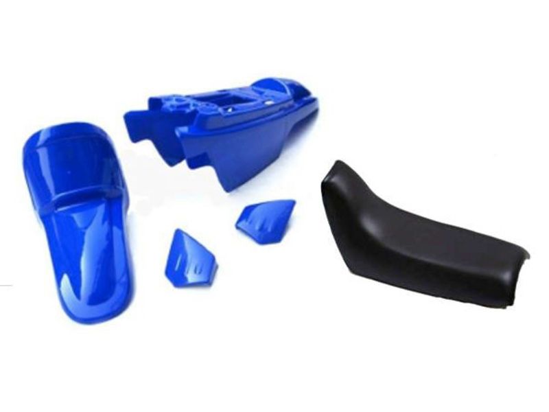 Kit plastique ART couleur origine bleu avec selle complète noire Yamaha PW50